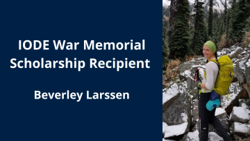 Bev Larssen awarded the IODE War Memorial Scholarship