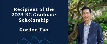 2023 BC Graduate Scholarship Recipient – Gordon Tao