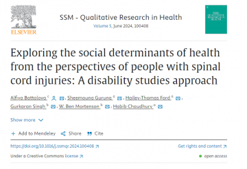 Recent Publication Co-authored by Dr. Ben Mortenson